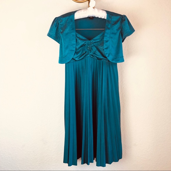 Iz Byer Other - Clearance Iz Byer Teal Shimmer Dress 7
